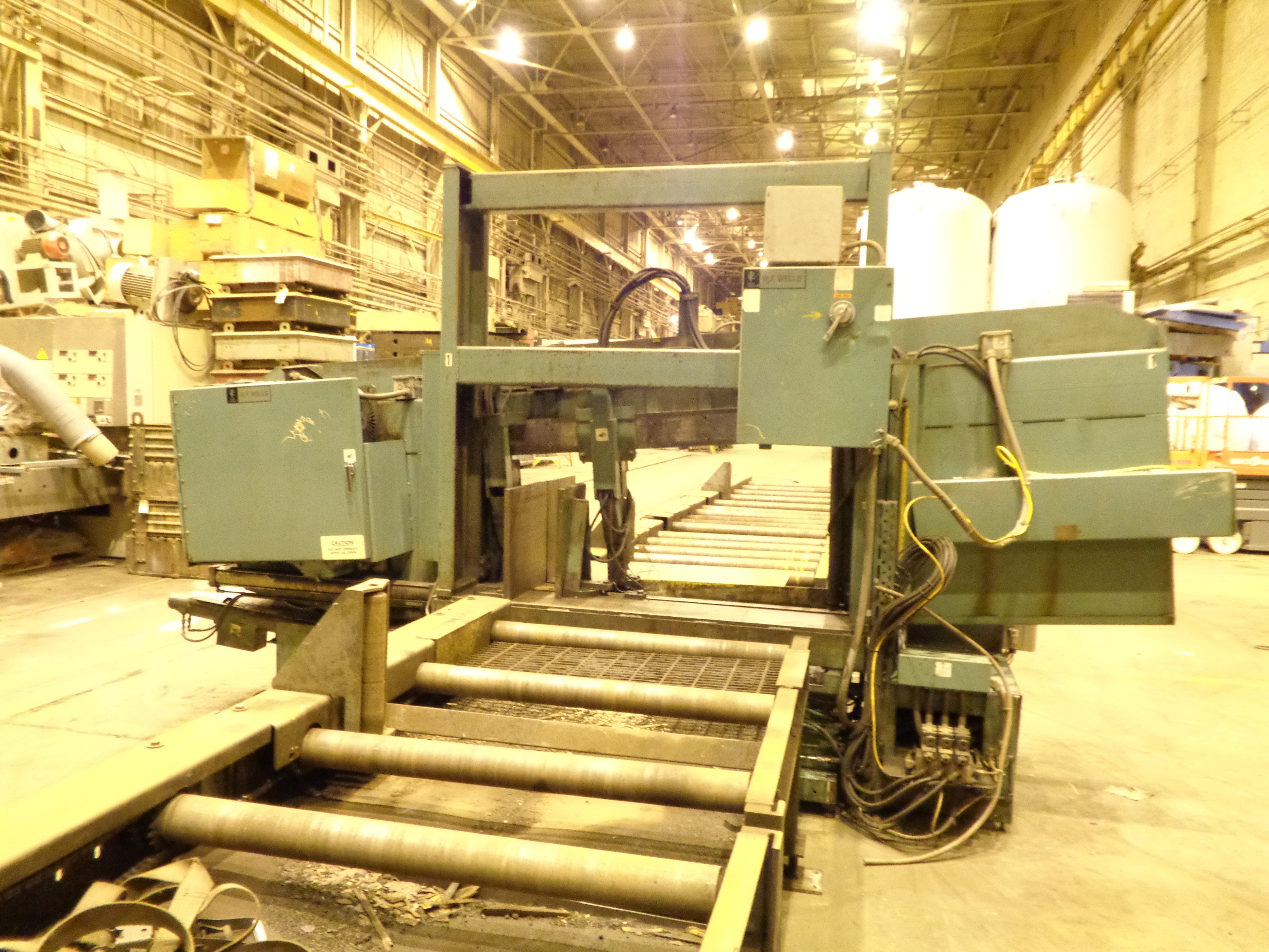 WF Wells Large Capacity Horizontal Band Saw with Conveyor Make WF