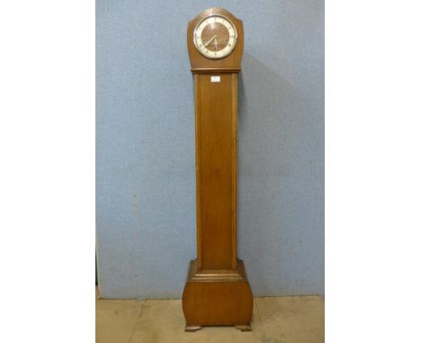 An oak dwarf longcase clock 