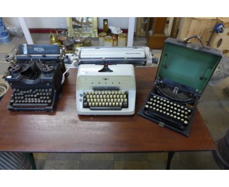 Three vintage typewriters 