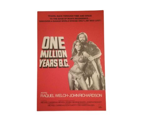 An original British one sheet poster for One Million Years BC (1966) from the Studio Canal Archive at Pinewood Studios.Size a