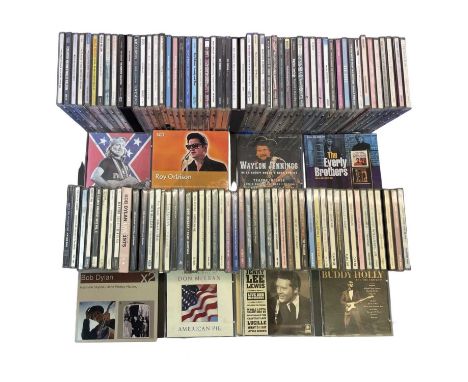 A mixed lot of CDs from rock/country artists to include: - Bob Dylan- Buddy Holly - Roy Orbison - Willie Nelson - Hank Willia