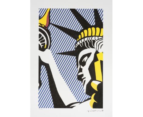 Roy Lichtenstein(1923 New York - 1997 ebenda) nach "I Love Liberty". OriginaltitelFarboffsetlithographie/Bütten. Im Stein sig