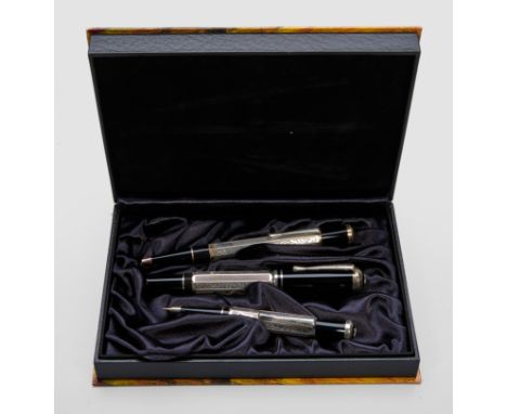 Vintage Montblanc Meisterstück Writers Edition-Set"Marcel Proust"3-tlg.; Füllfederhalter, Drehbleistift und Kugelschreiber. S