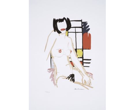 Tom Wesselmann(1931 Cincinnati - 2001 New York City) nach "Monica sitting with Mondrian". OriginaltitelFarboffsetlithographie