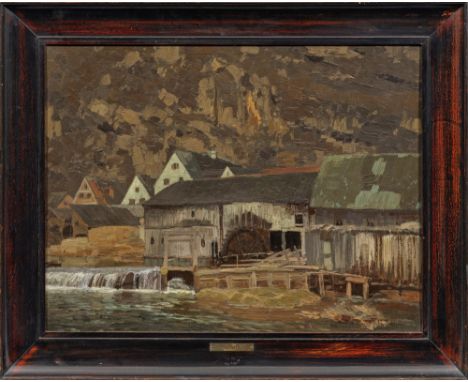 Charles Palmié(1863 Aschersleben - 1911 München)Die Mühle am BachMit breitem, kraftvollem Duktus setzt Palmié die Farbe auf d