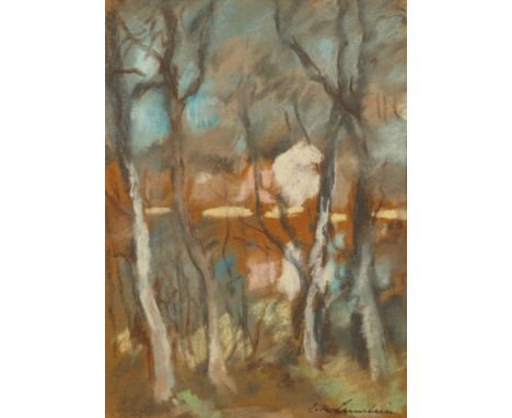 Lotte Lasterstein(1898 Preußisch-Holland - 1993 Kalmar/Schweden)WaldimpressionIn breiten, dynamischen Strichen angelegte Land