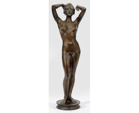 Arno Breker(1900 Elberfeld - 1991 Düsseldorf)"Die Aufschauende" (oder auch "Aufschauende"). OriginaltitelBronze, dunkelbraun 
