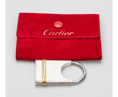 Cartier Schlüsselanhänger-Must de Cartier"Collection Vendôme"Silberfarbenes Metall, partiell vergoldet. Nummeriert 010182. Or