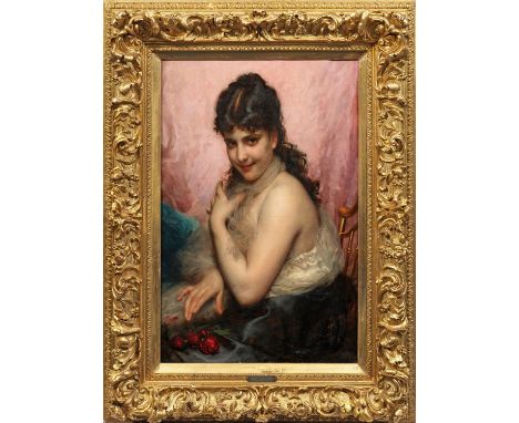 Étienne Adolphe Piot(1831 Digoin - 1910 Paris)Die KoketteSubtil erotisches, mit weichem Farbenschmelz und subtil modellierend
