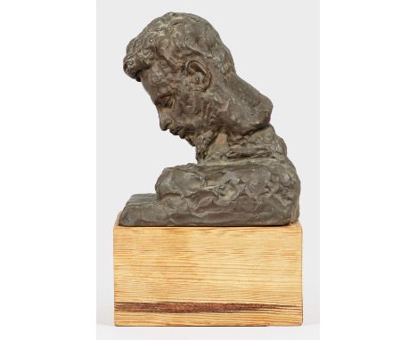 Clara Rilke-Westhoff(1878 Bremen - 1954 Fischerhude)Porträtkopf von Rainer Maria Rilke Bronze, dunkelbraun patiniert, 1905. S