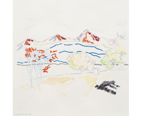 Sven Drühl(Geb. 1968 Nassau/Lahn; Lebt u. arbeitet in Berlin)"P.V.R.A.D.F.B.". OriginaltitelAuf feine Konturlinien und zarte 