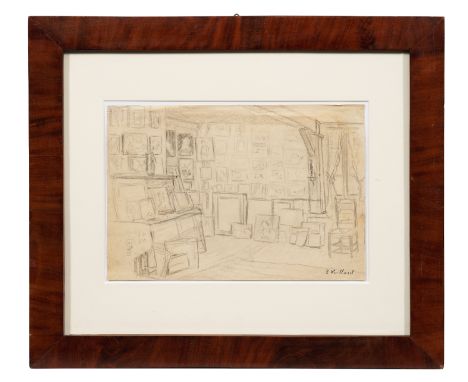 Edouard Vuillard(1868 Cuiseaux - 1940 La Baule) Im AtelierMit gekonnt flüchtigem, dynamischem Strich gezeichnete, charakteris