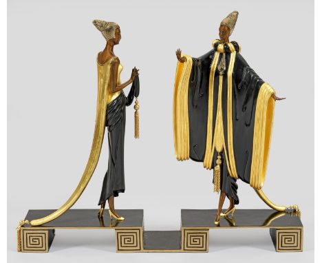 Erté (Romain de Tirtoff)(1892 St. Petersburg - 1990 Paris)"Ready for the ball". OriginaltitelBronze mit Kaltbemalung, 1990. S