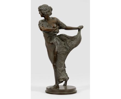 Franz von Stuck(1863 Tettenweis/Niederbayern - 1928 Tetschen)"Tänzerin". Originaltitel Bronze, dunkel patiniert, 1897/98. Sig