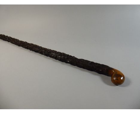 A 19th Century Gnarled Wood Walking Stick, 91cm Long