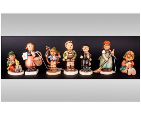 Hummel Figures ( 7 ) In Total. Various Subjects and Sizes. 4.5 Inches Tallest Figure. All Figures are In Mint / Perfect Condi