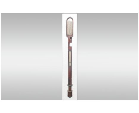 Victorian Rosewood Marine Stick Barometer by D. McGregor & Co., Glasgow & Greenock (fl. 1848-1900) With ivory vernier and sca