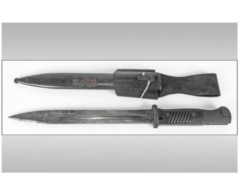 German Model 1884/98 Knife Bayonet Numbered & Marked 8266 FUF HORSTER, 3rd Reich. Complete With Scabbard & Leather Frog. Mark