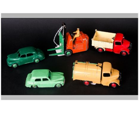 Dinky Toys Diecast Metal Model Cars etc, Collection Of Five Models, No Boxes. 1940/50's. 1. Bedford, 2. Bedford Tipping Truck