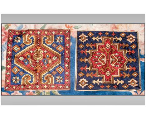 Very Fine Handmade Bedouin Pair of Cushion Covers. Both different and measuring 16 by 16 inches.
