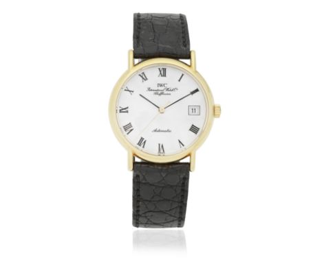 IWC. An 18K gold automatic calendar wristwatchModel: PortofinoReference: 3513Date: Circa 1990Movement: 21-jewel Cal.37521 aut