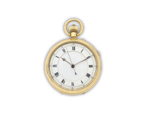 Rotherham &amp; Sons. An 18K gold keyless wind open face pocket watch with stop/start secondsDate: London Hallmark for 1914Mo