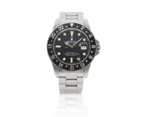 Rolex. A stainless steel automatic calendar bracelet watch with dual time zoneModel: GMT-MasterReference: 16750Date: Purchase