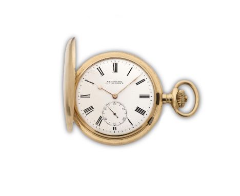 Charles F Tissot &amp; Fils, Locle. A 14K gold keyless wind full hunter pocket watch retailed by I.E Morozov, St PetersburgDa