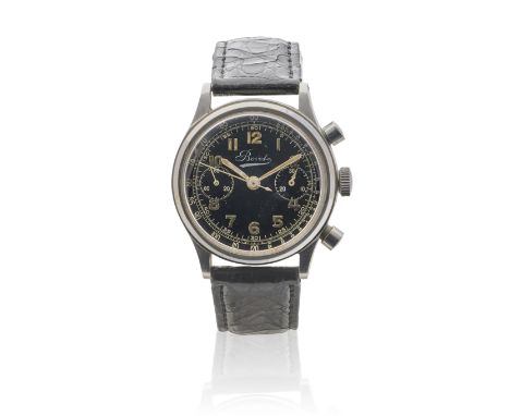 Bovet. A stainless steel manual wind mono-rattrapante chronograph wristwatchDate: Circa 1940Movement: 17-jewel manual wind, c
