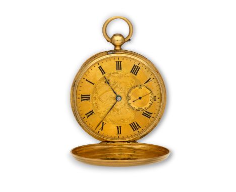 E.J Dent, London. An 18K gold key wind open face pocket watch with duplex escapementDate: London Hallmark for 1846Movement: G