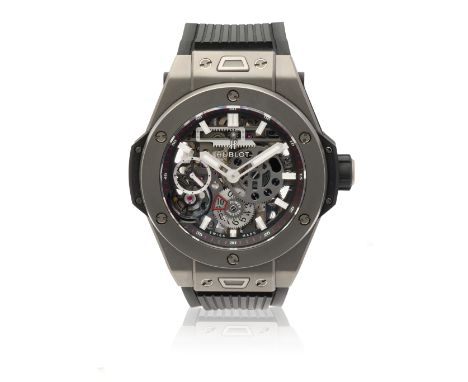 Hublot. A titanium skeletonised manual wind wristwatch with 10 day power reserveModel: Big BangReference: 414.NI.1123.RXDate: