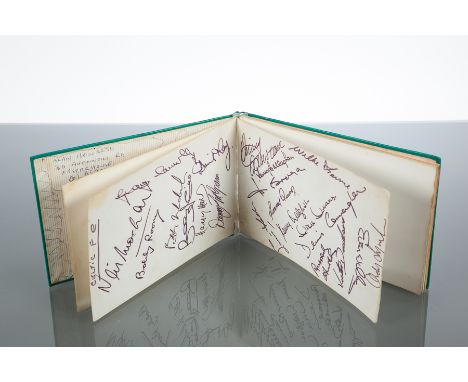 CELTIC FOOTBALL CLUB TEAM SIGNATURES
circa 1967, in a green autograph book, including Kenny Dalgleish, Danny McGrain, Bobby R