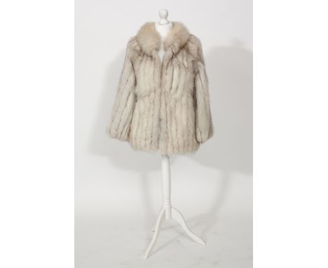 VINTAGE LADIES WHITE FOX FUR JACKET
spaced pelts, label states UK Ladies Size 10