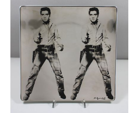 Andy Warhol (amerikanisch, 1928-1987), Elvis Platin, Wandteller, Rosenthal Studio Line, Serigraphie auf Porzellan, Maße: 31 x