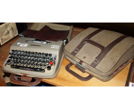 Olivetti Lettera 22 portable typewriter c1960s, with original cleaning kit and case