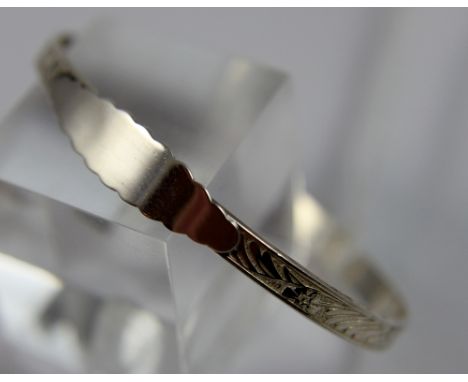 Large silver ID christening bangle