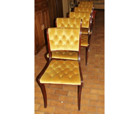 Six button back mahogany dining chairs