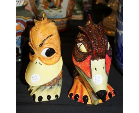 Lorna Bailey pair of ceramic birds Spike and Quackers, H ~ 19cm