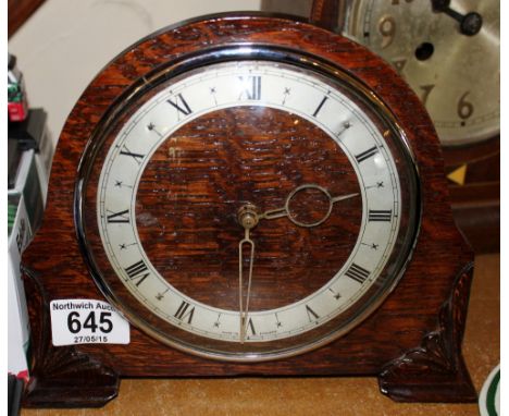Oak mantel clock
