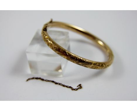 Ladies gold plated hinged bangle