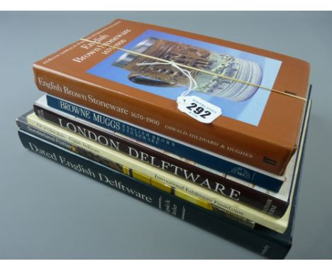 Ceramic Reference Books - 'English Brown Stoneware 1670-1900' by Adrian Oswald, 1982, 'Fair as China Dishes, English Delft Wa