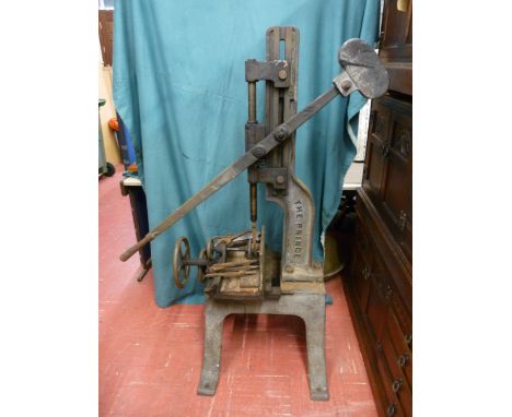 'The Prince' a vintage woodworker's mortice chiseller, 151 x 68 cms x 65 cms across the feet