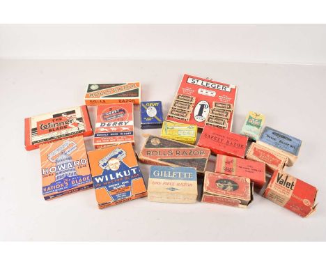 A collection of Vintage Razor Blades and Packaging, including St Leger, Derby, The Winner Blade, Howard, Wilkut, The Million 