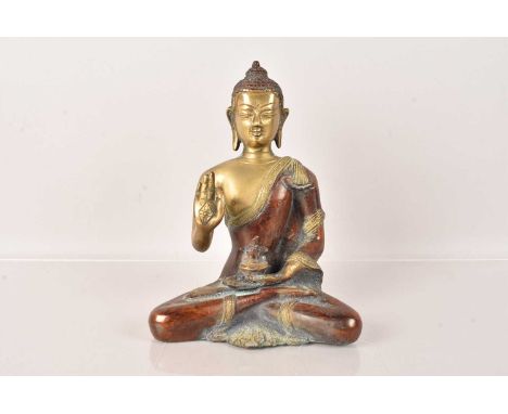 A Seated Bronze Figure of a Buddha, 19.5cm HPlease see additional images