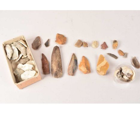 A collection of Ancient Flint tools, possibly arrow heads, various sizes (parcel)