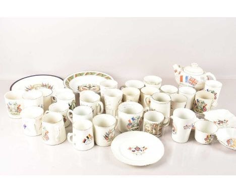An extensive collection of World War One Commemorative Ware, to include mugs, cups, saucers, side plates and more (70+ piece)