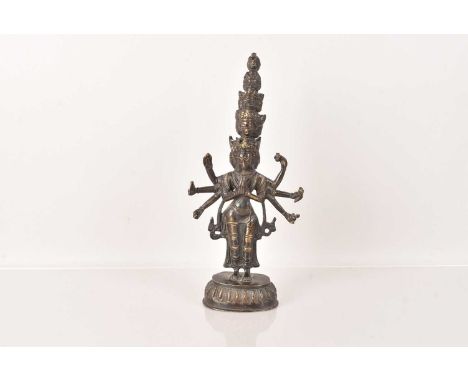 A Bronze of Ekadasamukha, meaning 'Eleven-Faced', is one of six forms of the Bodhisattva that represent salvation of beings i