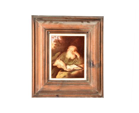 The Hermit, a Rosenthal ceramic plaque, having printed image of 'The Hermit' to the front, marked 'Einsiedler Von S. Koninck 