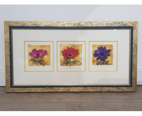 limited edition Nel Whatmore print published by Washington Green titled Anemone trio, this framed item comprises of three sep