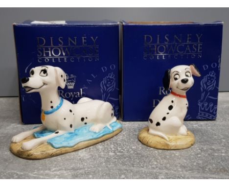 2 Royal Doulton figures from Disneys 101 Dalmatians Perdita and Lucky, both with original boxes and part of the Disney showca